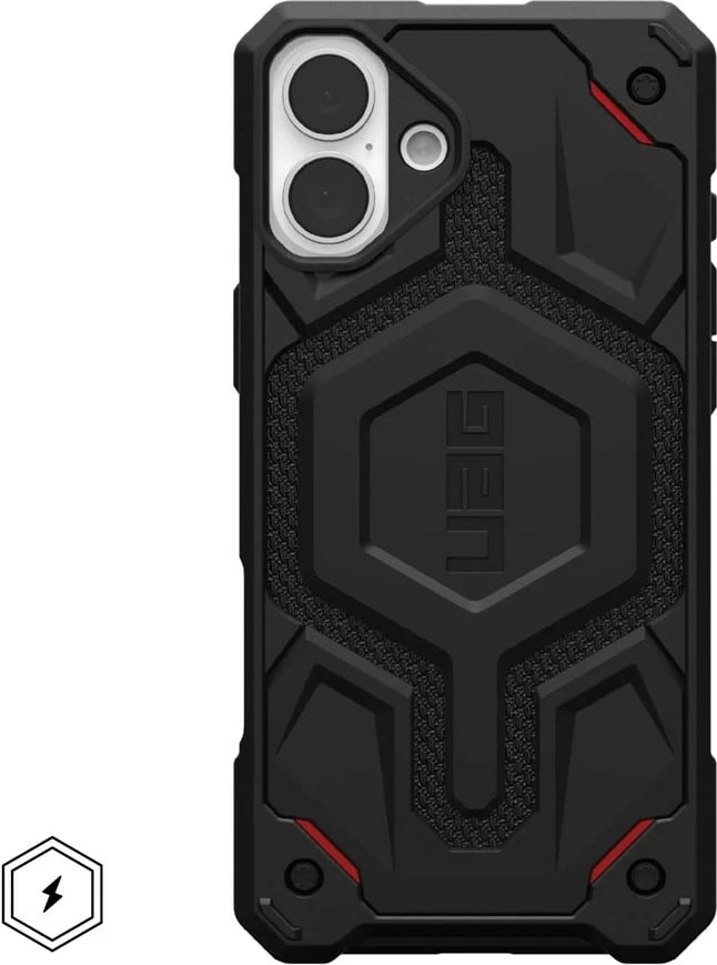 Mbështjellës Urban Armor Gear Monarch Pro kevlar për celular Apple, 6.7", i zi