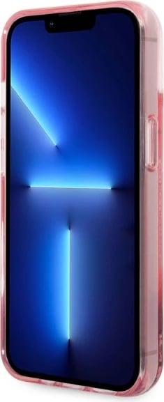 Mbështjellës Karl Lagerfeld Glitter Choupette Head për iPhone 14 Plus, Rozë