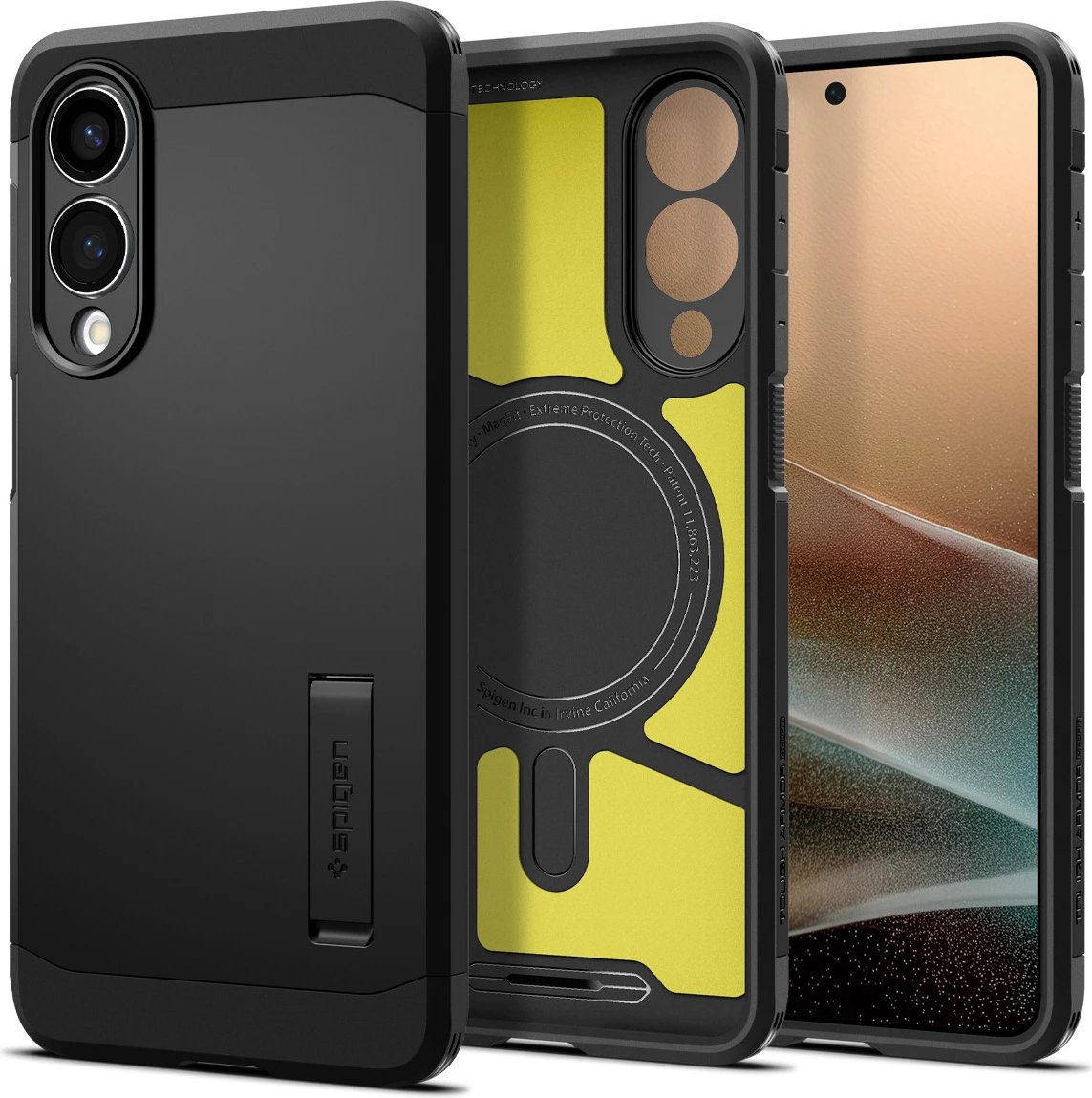 Mbështjellës Spigen Tough Armor MagSafe për Samsung Galaxy S25 Edge, i zi