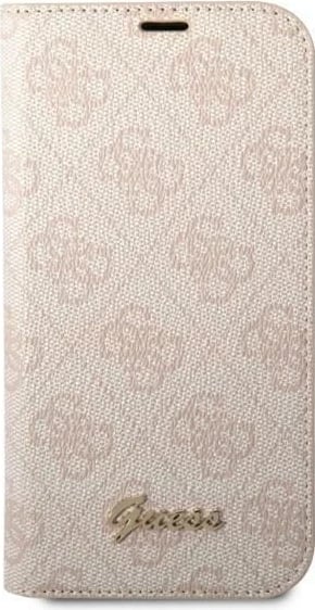 Mbështjellës Guess Bookcase 4G Vintage Gold Logo për iPhone 14 Pro 6.1", Rozë