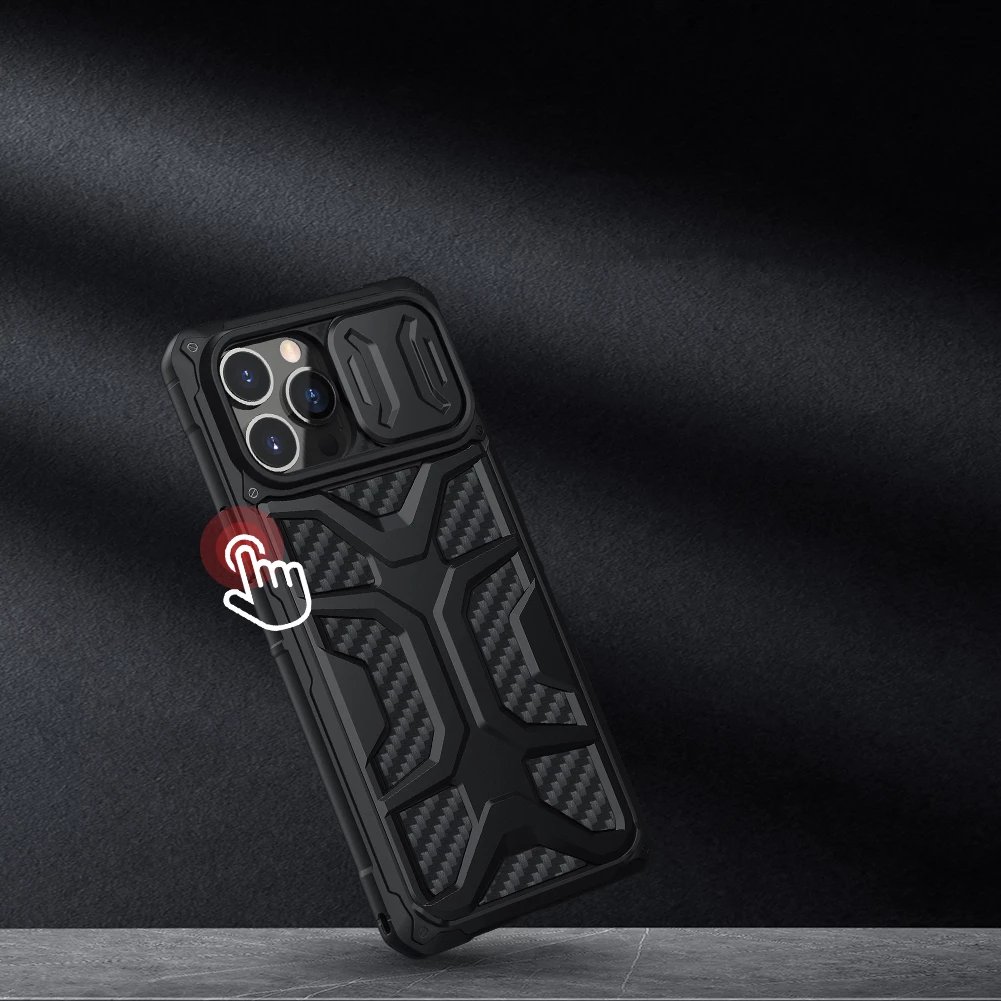 Mbështjellës Nillkin Adventurer Case për iPhone 13 Pro, me kapak kamere, i zi