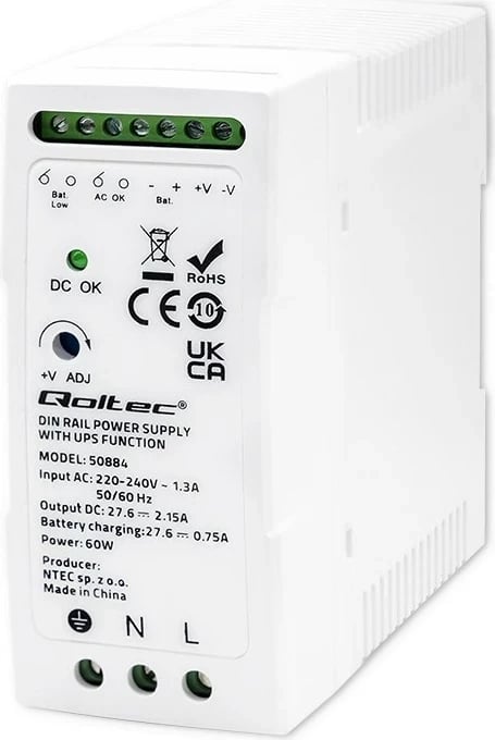 Furnizues energjie Qoltec 50884, 60W, Bardhë