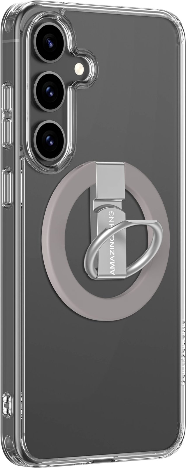 Mbështjellës AmazingThing Minimal Mag Case për Samsung Galaxy S25, me unazë magnetike, Transparent