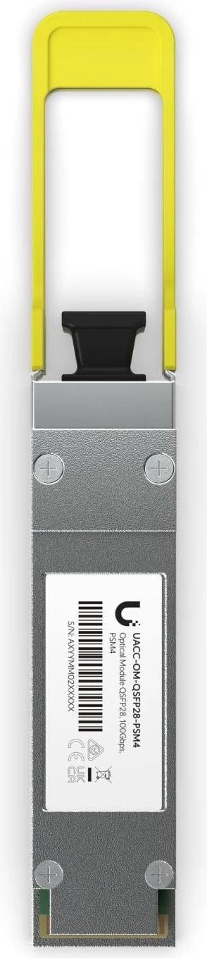 Transceiver Ubiquiti UACC-OM-QSFP28-PSM4, QSFP28, 100G, MPO-12, 2km, hiri/verdhë