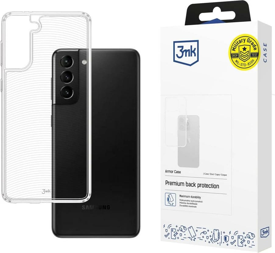 Mbështjellës 3mk Armor Case për Samsung Galaxy S21 5G, Transparent