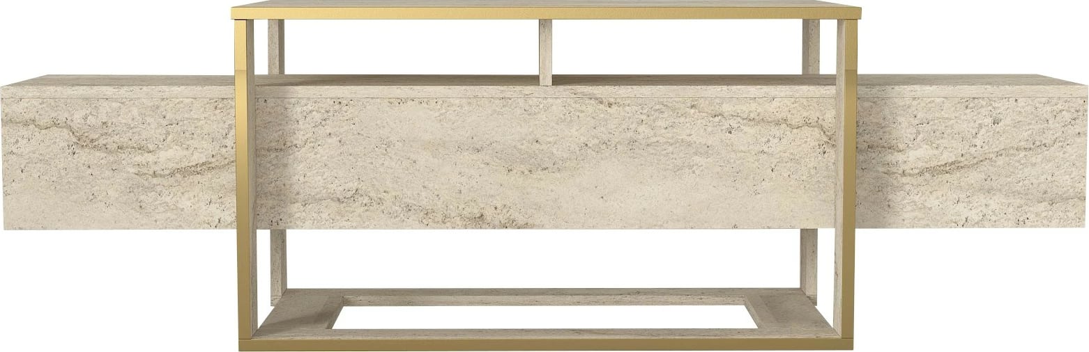 Komodë TV Hanah Home, ngjyrë travertin, Bianco