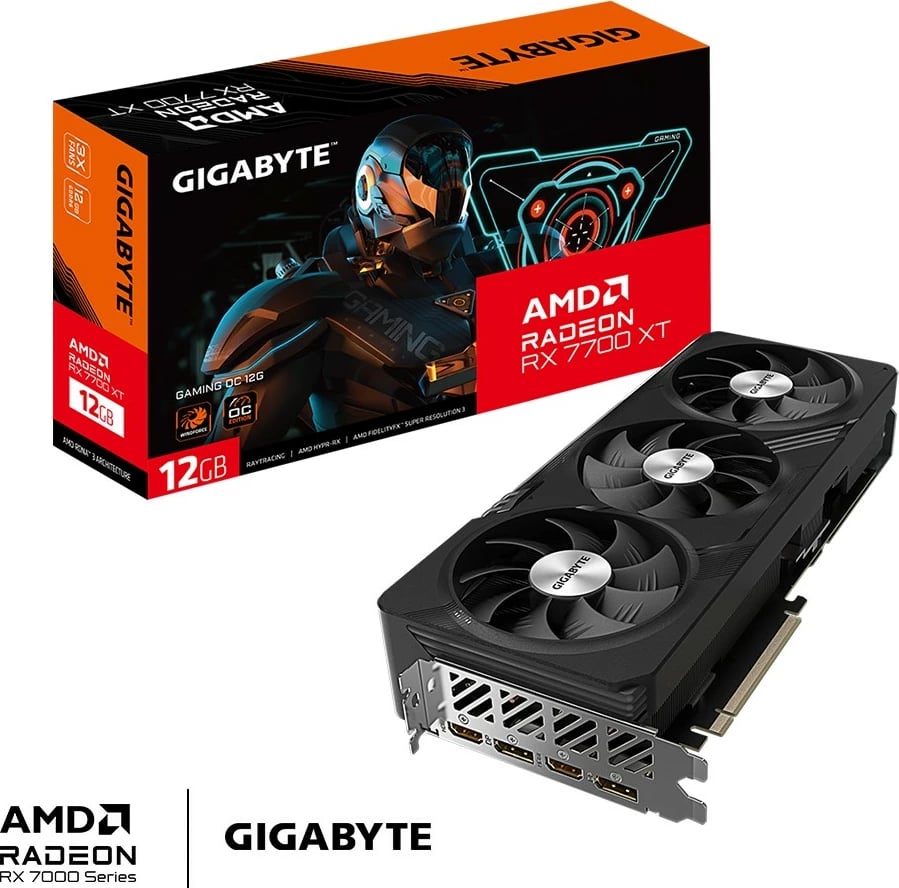 Kartelë grafike Gigabyte Radeon RX 7700 XT OC 12G, 12 GB, PCI Express 4.0, e zezë