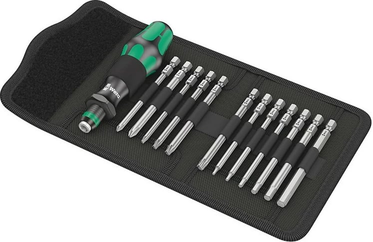 Set veglash biçiklete Wera 05004171001, me mbështjellës, ngjyrë e zezë/jeshile