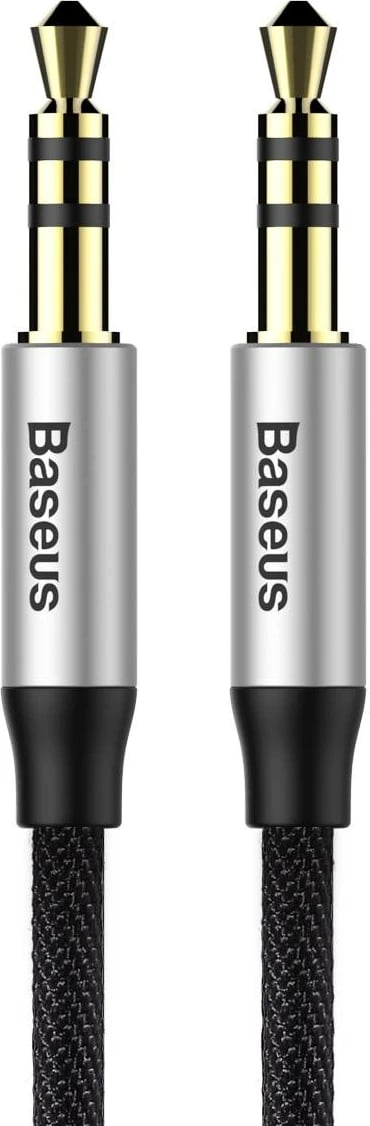 Kabllo audio AUX Baseus Yiven M30, 1m, mini jack 3.5mm, argjendtë-e zezë