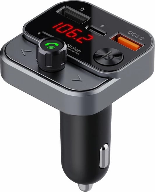 Transmetues FM për veturë ART MP3TR FM-84B, Bluetooth, USB QC3.0, Ekran LED, Zezë/Grafit