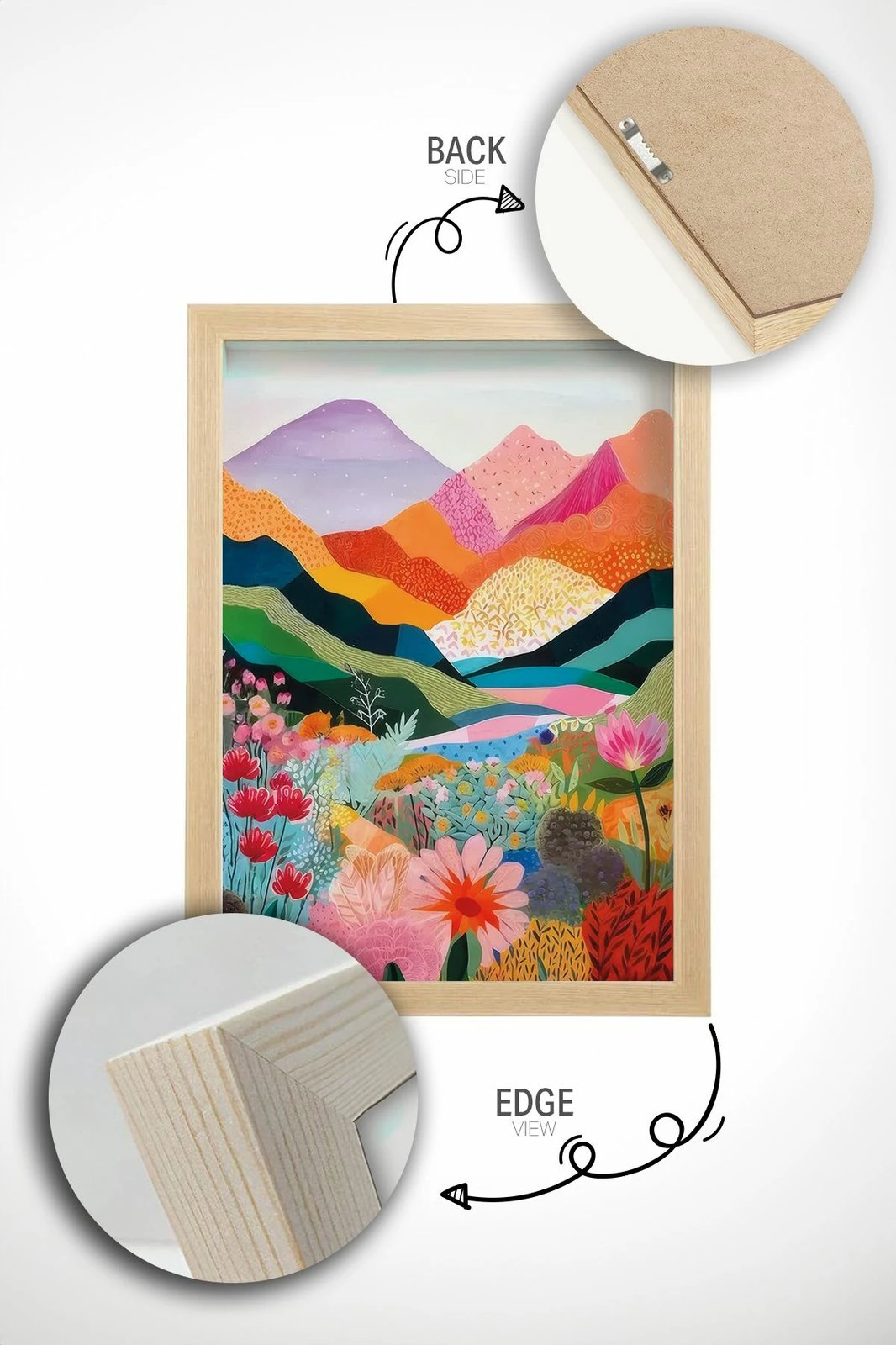 Pikturë dekorative me kornizë, shumëngjyrëshe, Artsrmdl2, 33x48cm