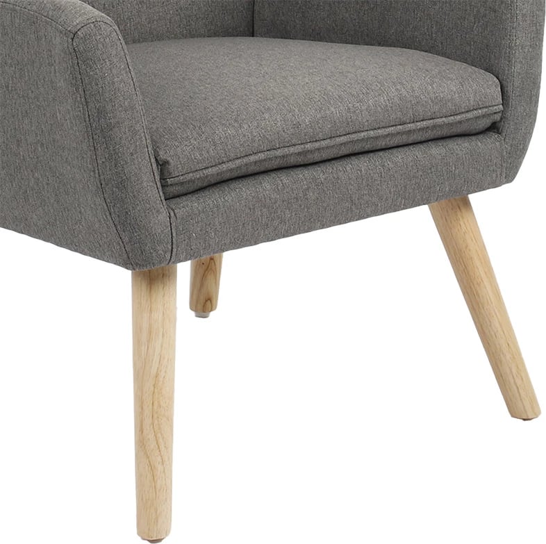 Karrige e rehatshme Likable, pëlhurë gri natyrale, 67x89x86cm