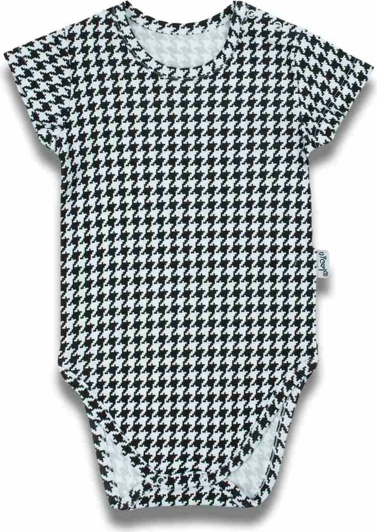 Bodi bebe, Nicol, Viki, 100% pambuk, me mëngë të shkurta, madhësia 68 (4-6m), bardh e zi