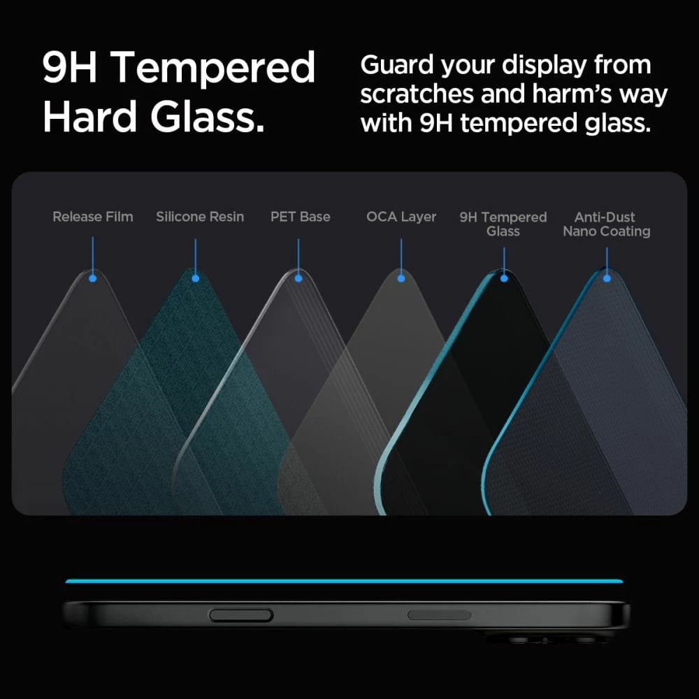 Xham mbrojtës Spigen Glas.tR EZ Fit Privacy për iPhone 16 Pro Max, 2 copë