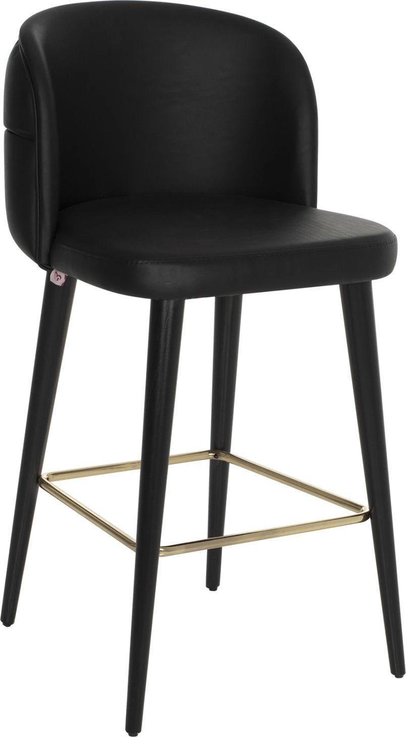 Karrige për bar profesionale MARCELLO FH9280.41 PU e zezë druri 50x58x100Hcm