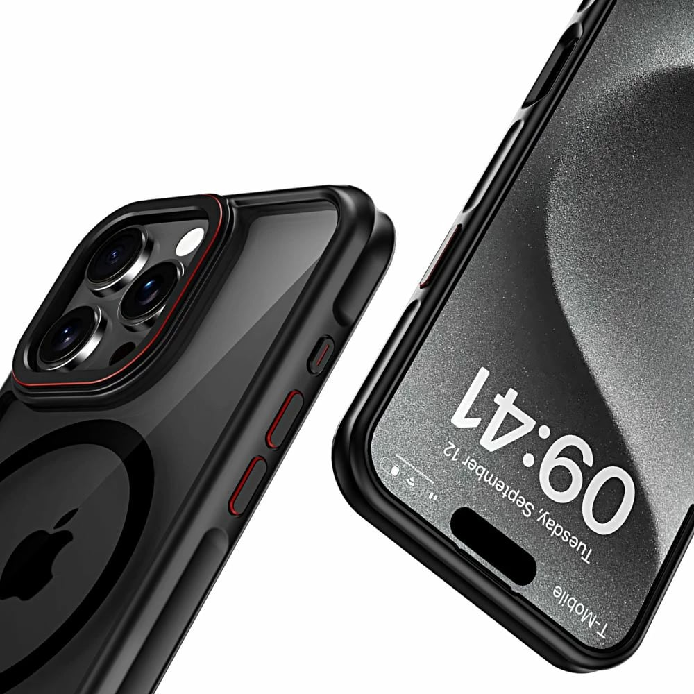 Mbështjellës Tech-Protect MagHybrid për iPhone 16 Pro, MagSafe, i zi