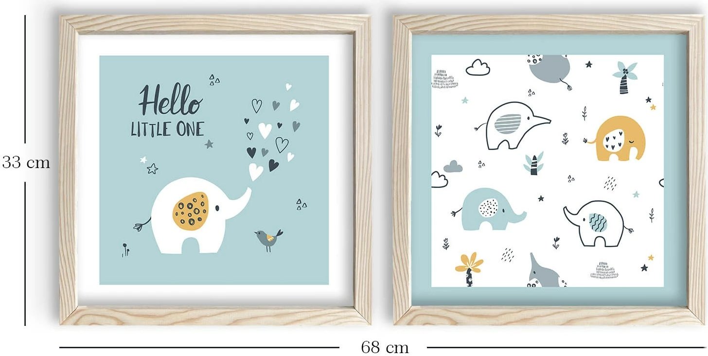 Pikturë dekorative me kornizë MDF (2 copë), Wallity, 2P3333KCT-007