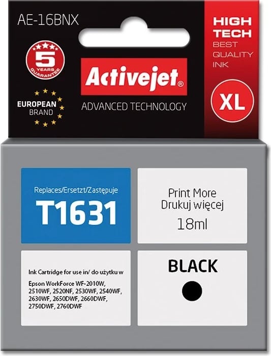Ngjyrë zëvendësuese Activejet AE-16BNX për printerë Epson, e zezë