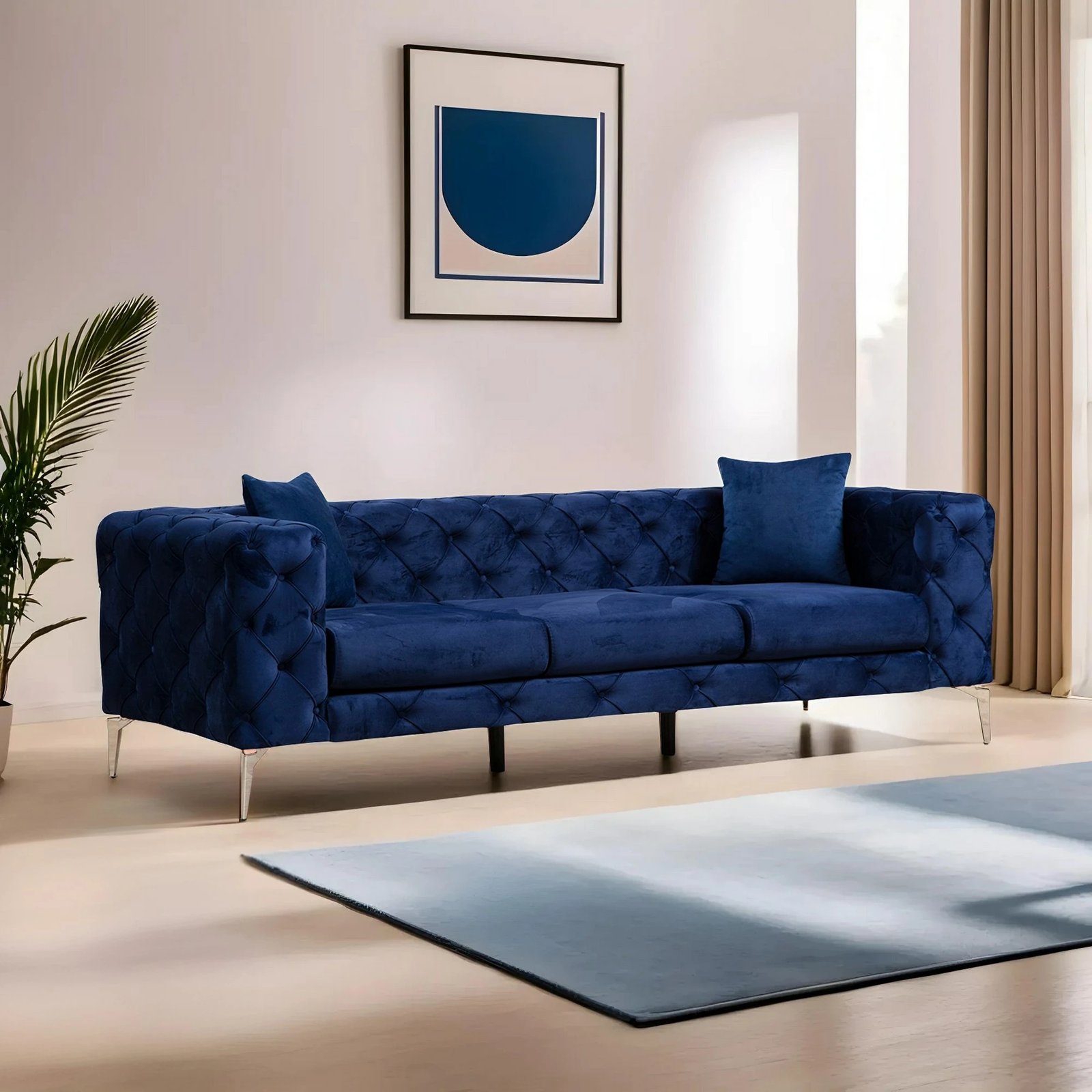 Divan treshe Atelier del Sofa, ngjyrë navy blue, Como