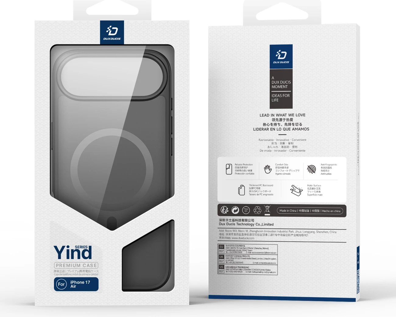 Mbështjellës Dux Ducis Yind për iPhone 17 Air, me MagSafe, i zi