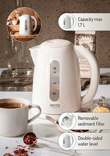 Çajnik elektrik, Camry, CR 1254, 1.7 L, i bardhë