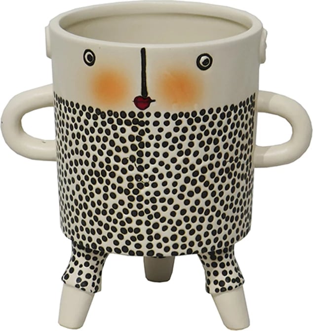 Vazo dekorative PERSON 1, qeramike, e bardhë, 19x13x19cm