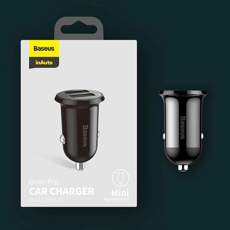 Karikues veture Baseus Grain Pro CCALLP-01, 2x USB-A, 4.8A, i zi Karikues veture Baseus Grain Pro CCALLP-01, 2x USB-A, 4.8A, i zi