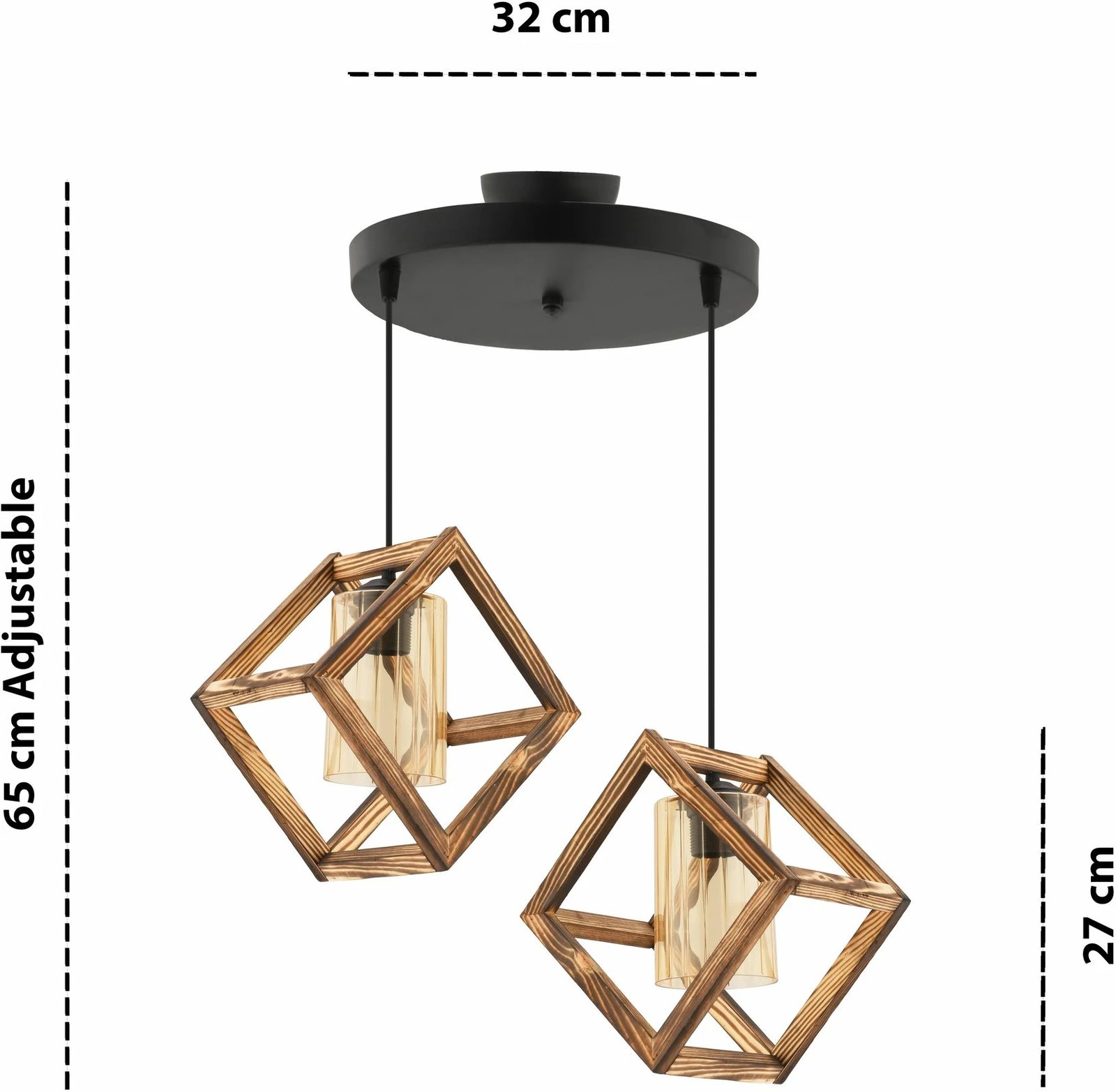 Llambë tavani Opviq, Cube Double B, xham