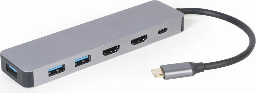 Përshtatës Gembird A-CM-COMBO3-03, Hub/HDMI/PD, hiri