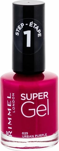 Llak për thonj për femra Rimmel London Super Gel STEP1 025 Urban Purple, 12ml, purple