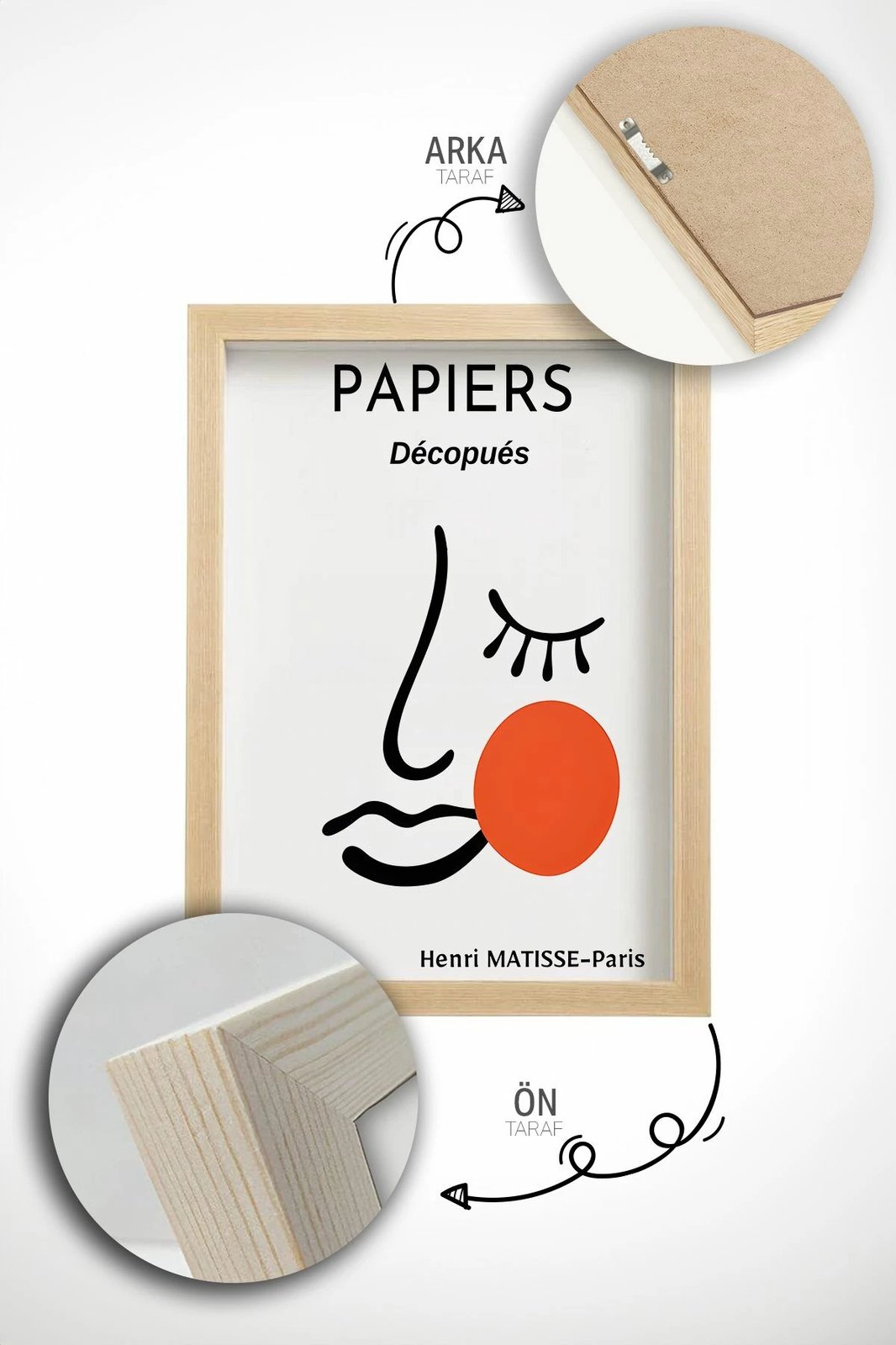 Pikturë dekorative me kornizë (3 copë), Wallity, Artvmodel18-Ahsap