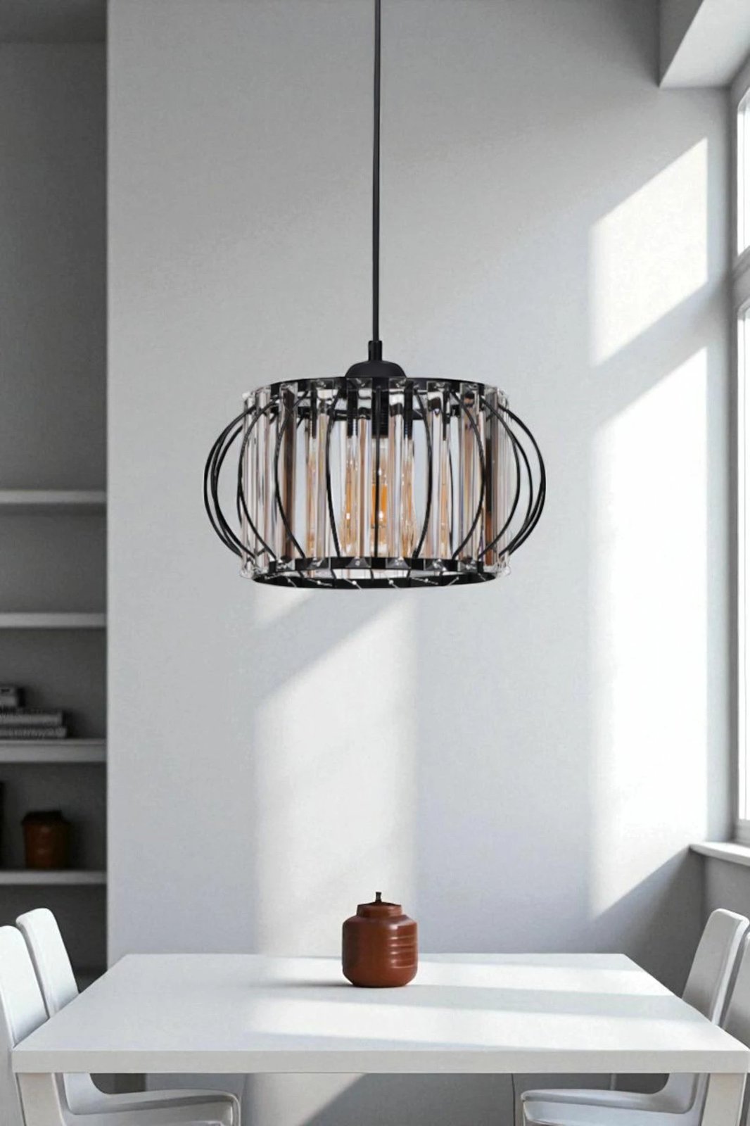 Llambë tavani Opviq, 9042-1, metal e zi, kapak xhami