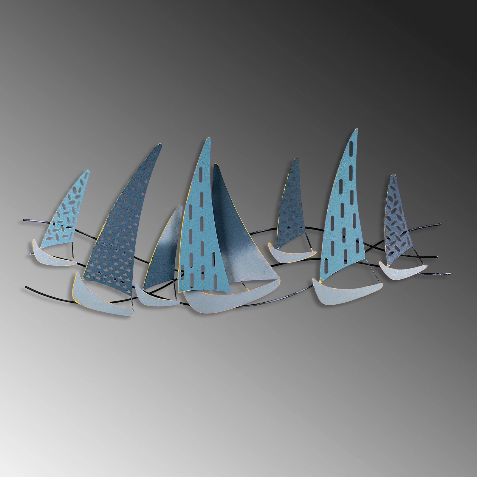 Aksesor dekorativ metalik për mur, Wallity Uskuna 3, shumëngjyrësh, 51x120cm