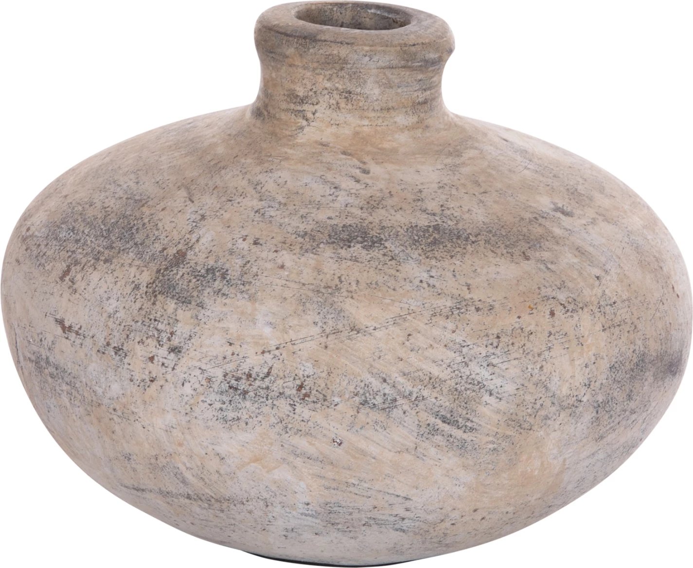 Vazo dekorative tavoline VERMO, terrakotë, ngjyrë ecru, Φ27x18cm