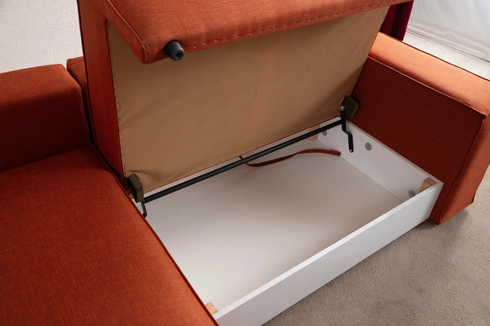 Kënd divan-krevat Atelier del Sofa, kënd i majtë, portokalli