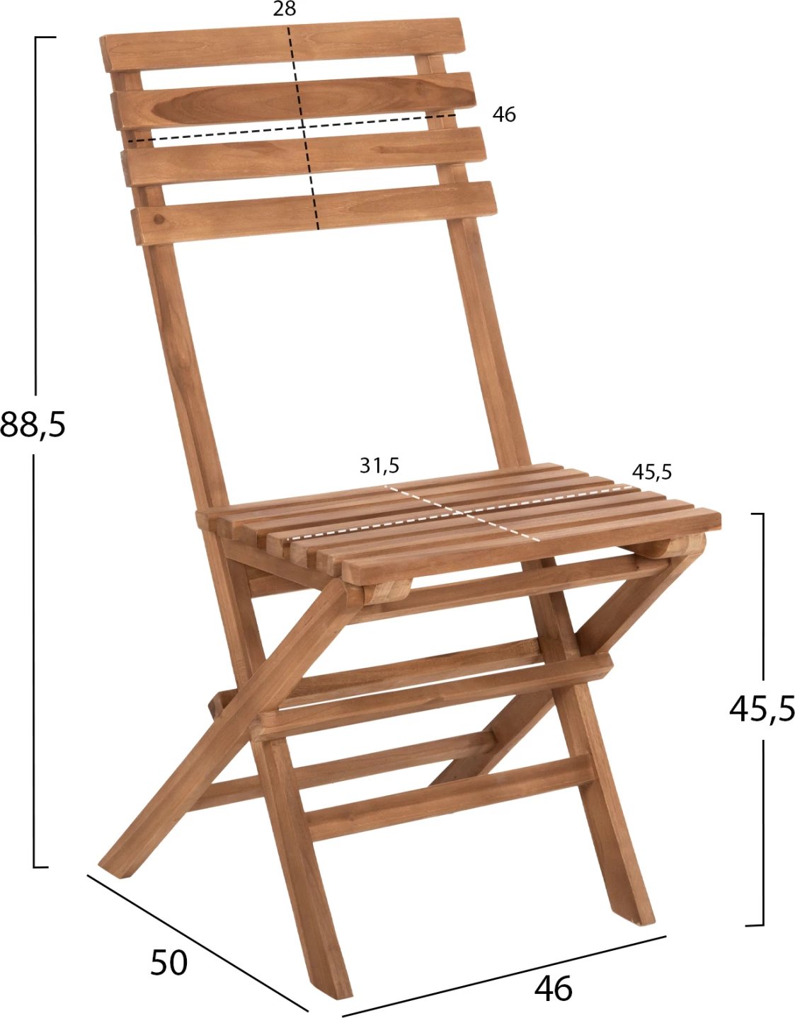 Set kopshti tavolinë & karrige KENDYR FH9907, 3 pjesë, dru tik
