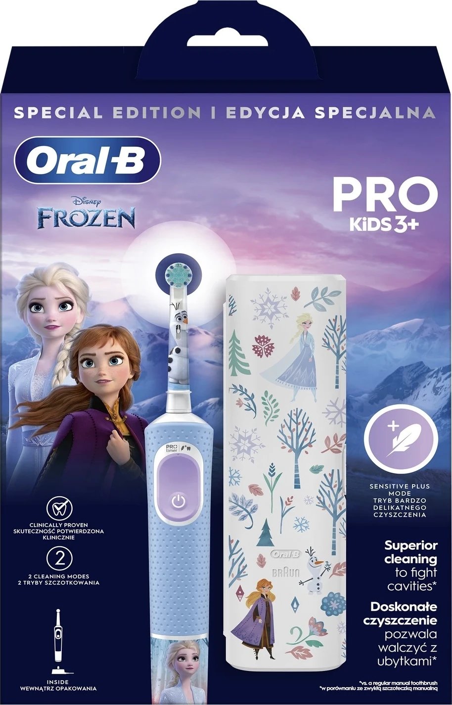 Furçë dhëmbësh elektrike Oral-B Pro Kids 3+, Frozen, e kaltër