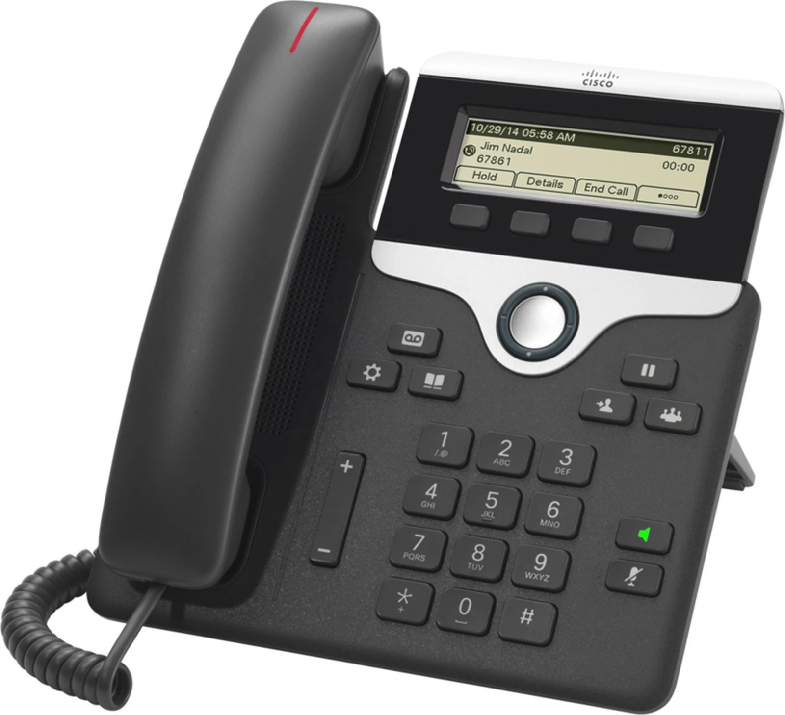 Telefon IP Cisco 7811, 1 linjë, ekran 3.2 inç, PoE, zi/argjendtë