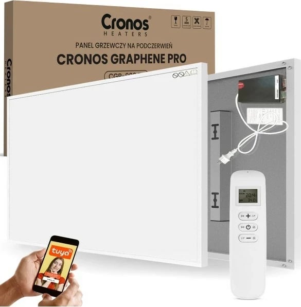 Ngrohës infrared Cronos Grafen Pro CGP-900TWP, 900W, i bardhë