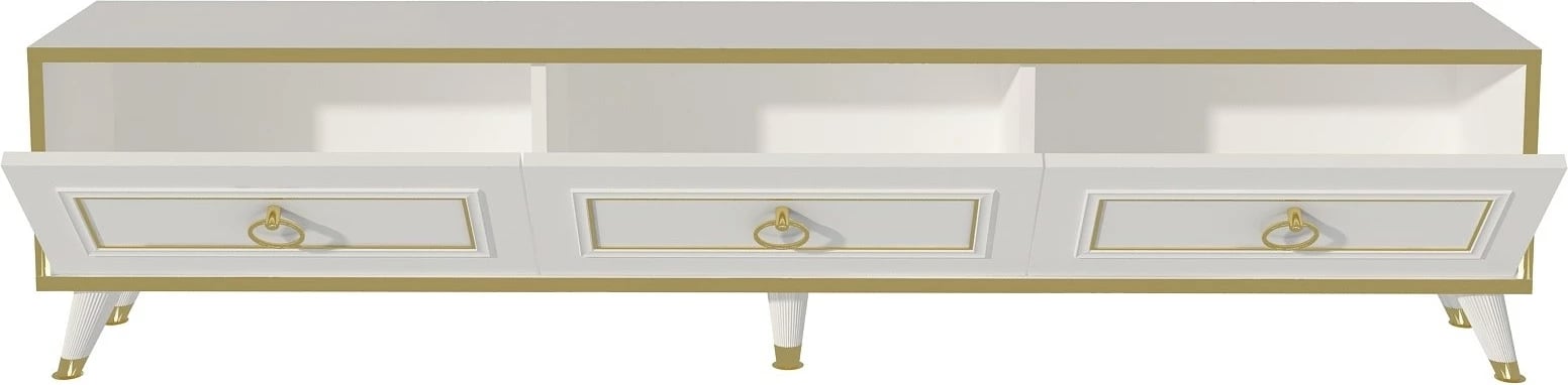 Komodë TV Hanah Home, Sona, e bardhë me të artë