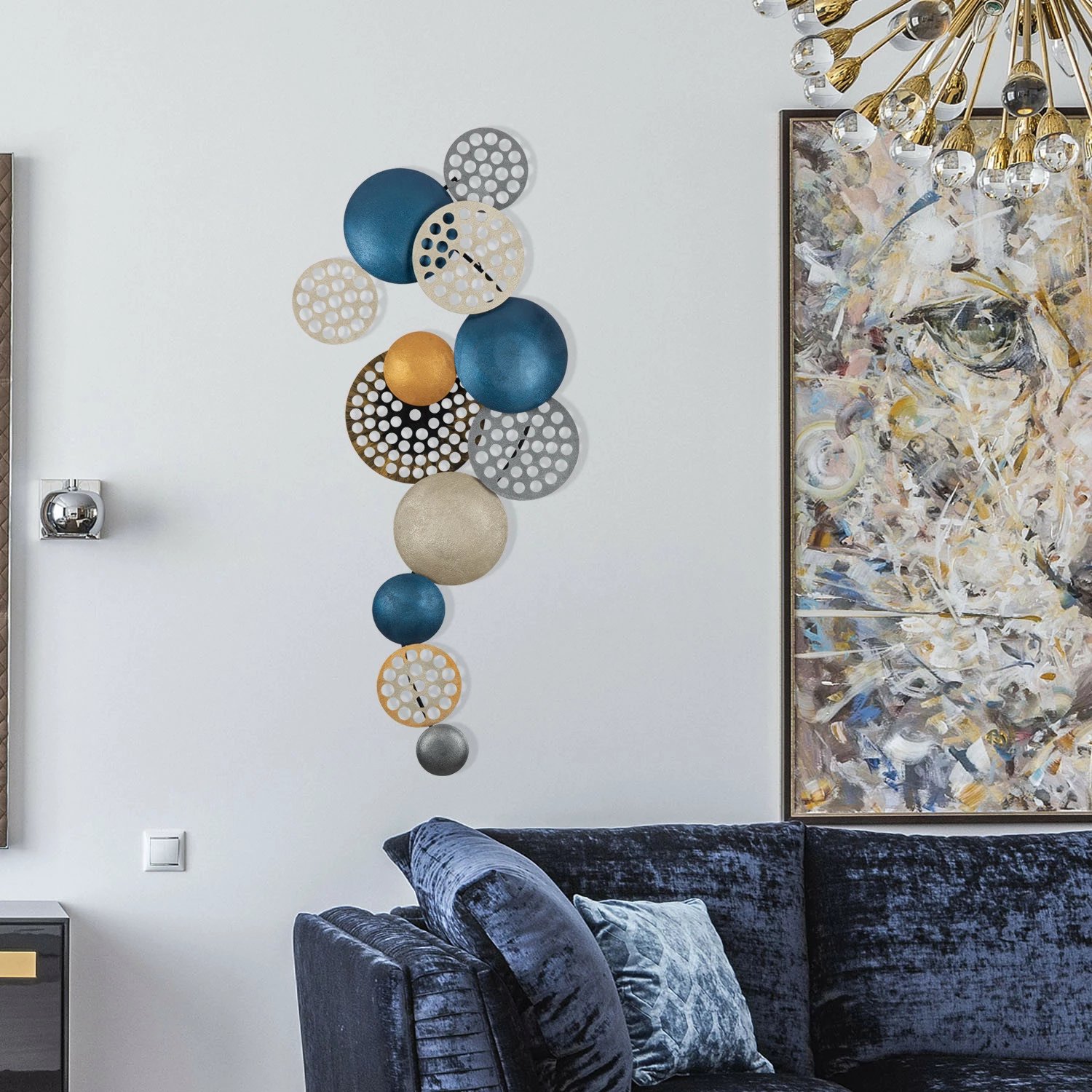 Aksesor dekorativ metalik për mur, Wallity Bronte, CH103-2, shumëngjyrësh, 90x8x42 cm