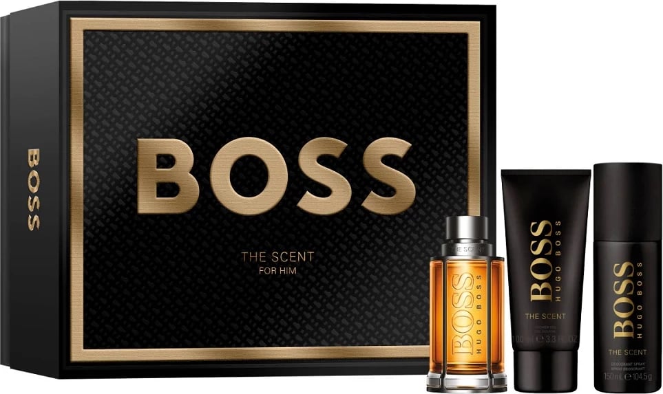Set Eau de Toilette për meshkuj Hugo Boss The Scent, 100ml + deodorant spray 150ml + shower gel 100ml