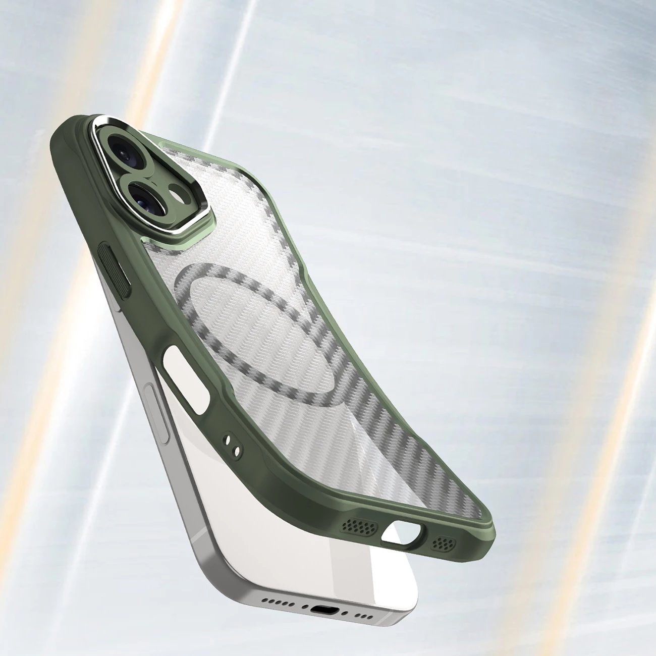 Mbështjellës Hurtel Leading Series MagSafe për iPhone 16 Plus, TPU, i gjelbër