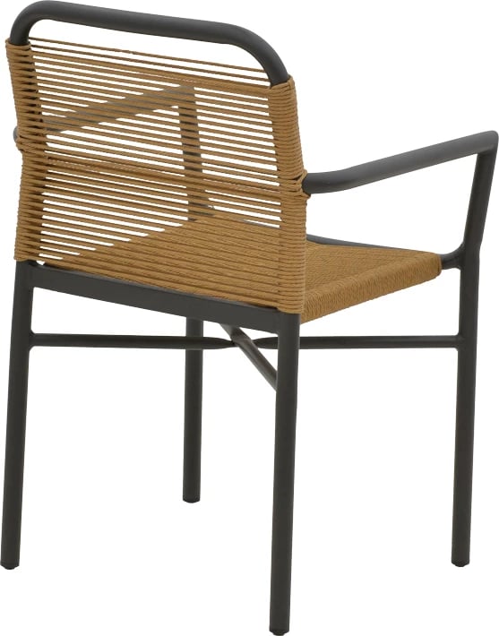 Set tavoline me karrige për terasë Kliton-Clutch, alumin, ngjyrë antracit-natyrale, 80x80x74cm, 5 copë