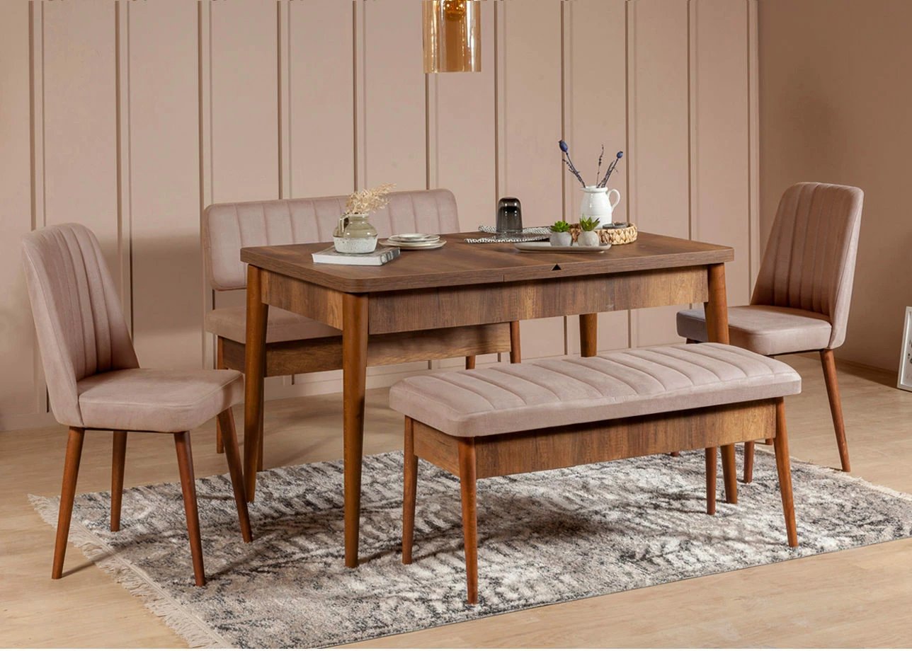 Bankë me depo, ngjyrë arre dhe gur, Skye Decor