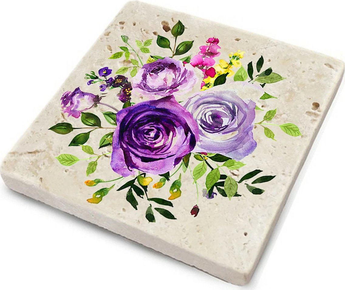 Set 4 copë mbajtëse gotash prej guri natyral, Hermia, TBA527666866