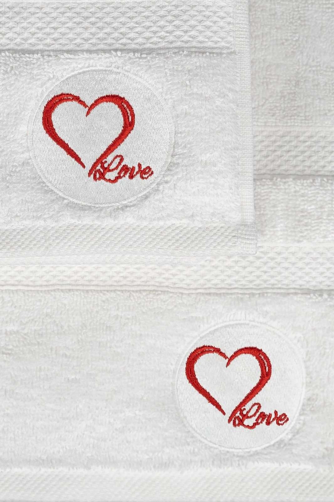 Set peshqirësh duarsh dhe banje (2 copë), Mijolnir, Love, e bardhë