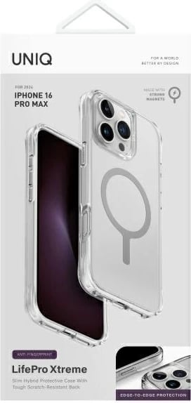 Mbështjellës UNIQ LifePro Xtreme Magclick për iPhone 16 Pro Max, Transparent