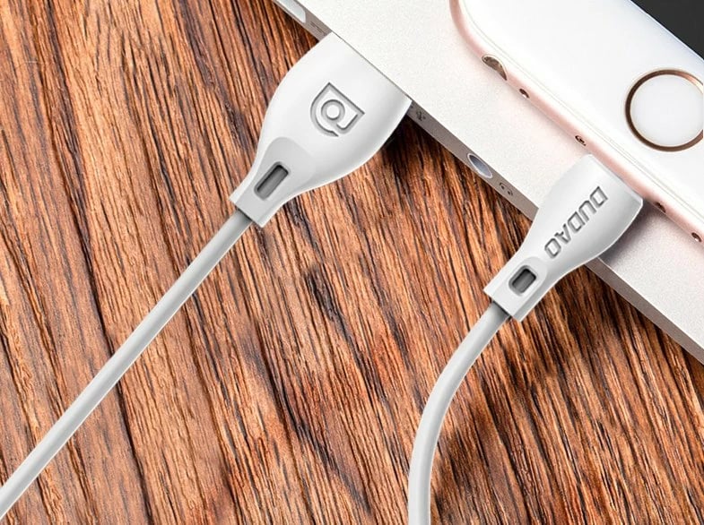 Kabllo micro USB Dudao L4M, 1m, 2.4A, e bardhë