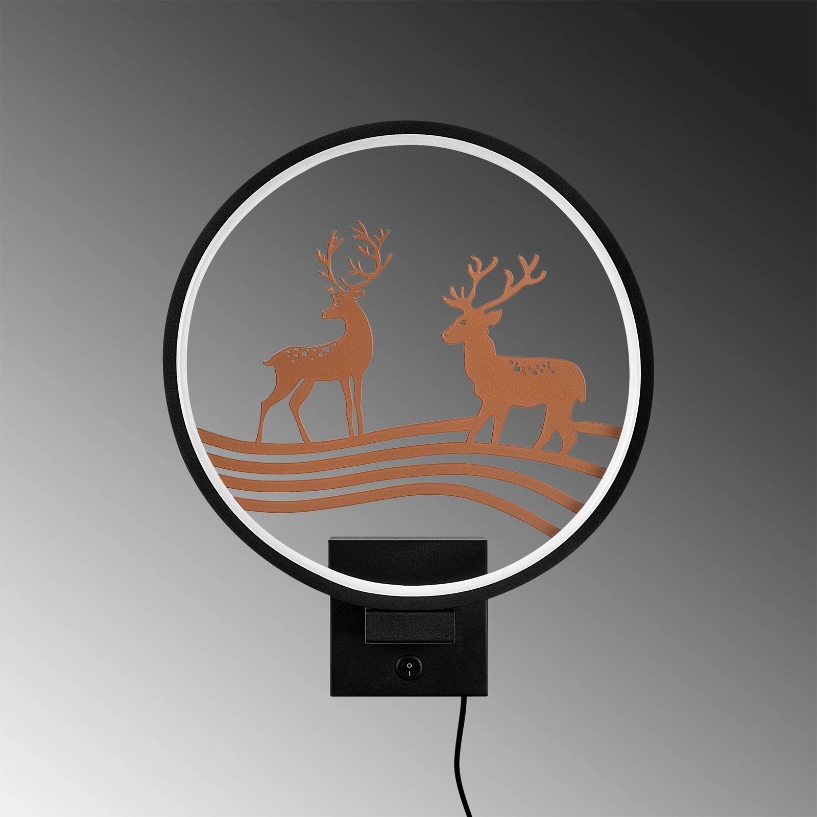 Llambë muri Opviq, model XMAS22, ngjyrë e zezë dhe bakri